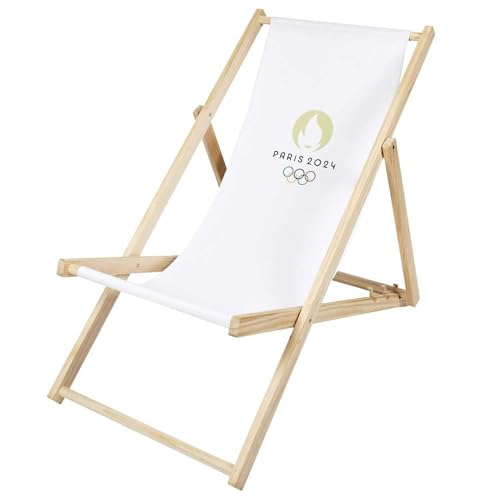 PARIS 2024 CMP, CJO9003, 2er-Set, weißes Logo Chilenen, offizielles Lizenzprodukt, mehrere Positionen, ideal für Strand und Garten, 3 Verstellstufen