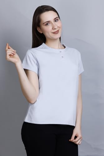 Image of CUPID Women Comfortable Cotton Round Neck Half Sleeve Casual T-Shirt, Sleep, Night, Yoga, Daily Gym n Lounge Wear Short Tee /Top for Girls