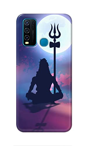 Image of Printed Hard Back Cover Case for Vivo Y30 Back Cover (Lord Shiva) -702
