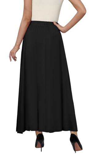 Women's Maxi Skirt Flowy High Waisted Casual Long Skirts with Pockets3
