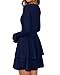 PRETTYGARDEN Womens Fall Fashion 2025 Long Bell Sleeve Mini Sweater Dress Casual Crewneck A Line Knit Short Cocktail Dresses(Navy Blue,X-Large)