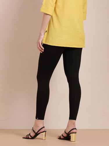 Image of TWIN BIRDS Super Stretchable Cotton Elasthane Fabric Ankle Length Leggings for Women