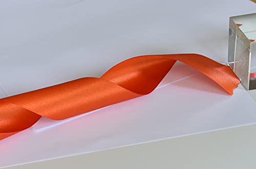 IHKFILAN Satin Ribbon in Tarrid Orange (50 mm x 22.86 m), Matt Shiny Gift Elegant Ribbon for Decorating Crafts - Image 4