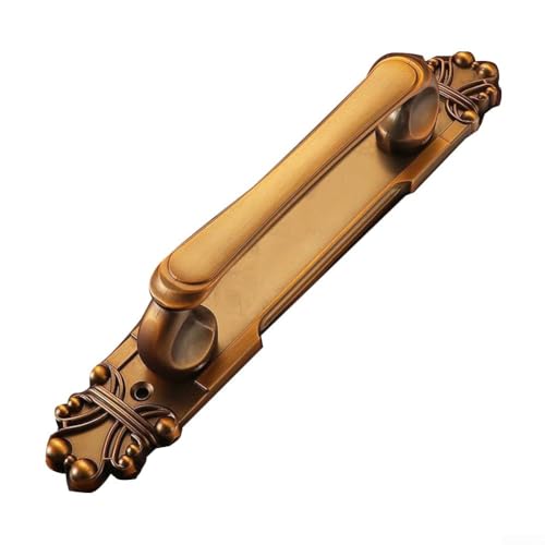 Manija de puerta antigua, manija europea expuesta para puertas correderas, armarios y cajones, herrajes de aleación de aluminio cepillado con acabado antioxidante (café, 282 mm)