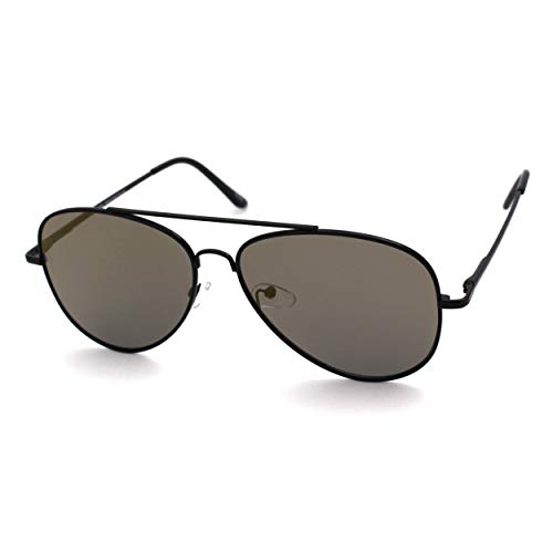 Mirror Lens Metal Rim Officer Style Pilots Sunglasses