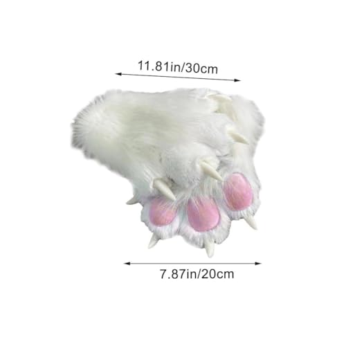 Guantes de garras de animales peludos para cosplay de Halloween 6