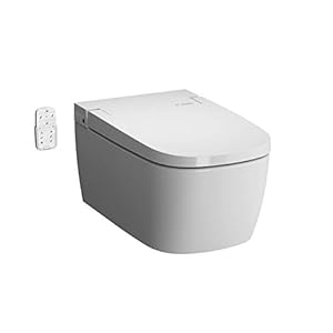 Vitra V-Care Comfort spoelrandloze douche-toilet met VitrAclean-coating, Taharet/bidet hang-toilet met stoelverwarming…
