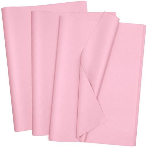 Jkopsnr 100 Sheets Pink Tissue Paper 20x14 Inches Tissue Paper for Gift Bags Wrapping Tissue Paper Bulk for DIY Crafts Birthday Baby Shower Festival Holidays Decorative