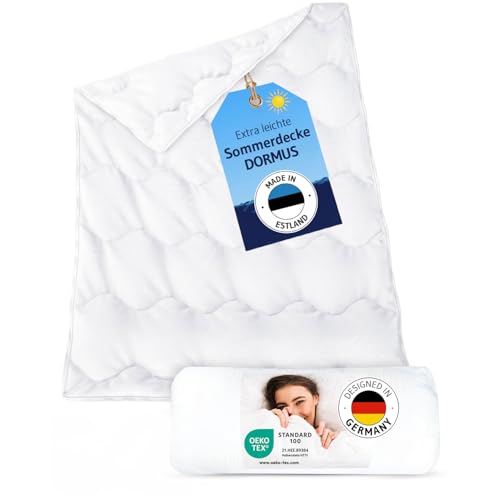 Sommerdecke 135x200 DORMUS vom Innovationspreisträger 2025, Extra leichte Bettdecke 135x200 für den Sommer, Blanket made in Europe, Atmungsaktive und dünne Steppdecke, Perfekte Decke für Allergiker