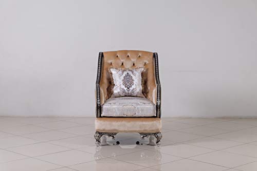 Rosalita Italian 100% Mahogany Wood Sofa, Love Seat and Chair - Image 4