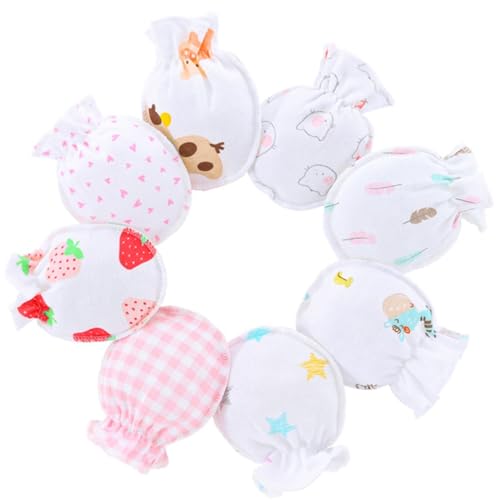 Infant No-Scratch Cotton Gloves, Soft & Elastic Fit, Size for Babies Under 5 Months