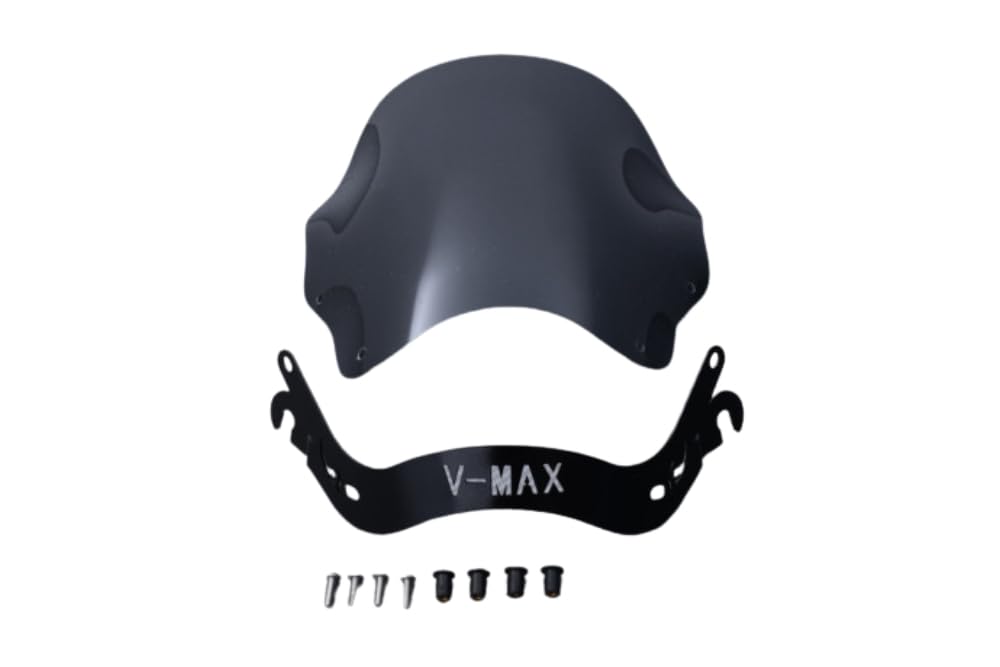 avdb-moto Szyba/Deflektor wiatru kompatybilny z YAMAHA VMAX 1200 V-MAX 1986-1994, VMAX 1200 V-MAX 1994-2007 Z poliwęglanu (Czarny Podwójna krzywizna)
