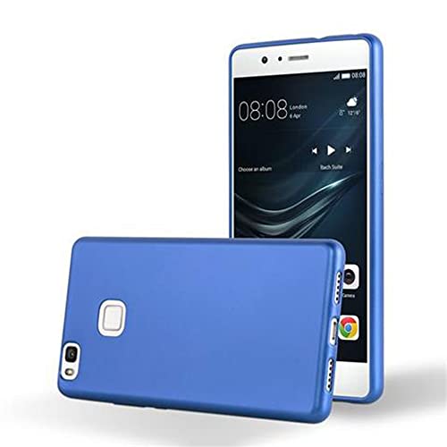 Cadorabo Custodia per Huawei P9 LITE in AZZURRO METALLICO - Morbida Cover Protettiva Sottile di Silicone TPU con Bordo Protezione - Ultra Slim Case Antiurto Gel Back Bumper Guscio