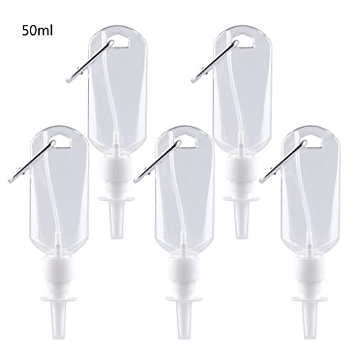 Preisvergleich Produktbild Diubcucy leere Sprühflaschen aus Kunststoff, auslaufsicher, klein, transparent, nachfüllbar, 5 Stück, Silikon PP PET, 50, M