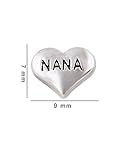 Silver NANA Heart Floating Charm