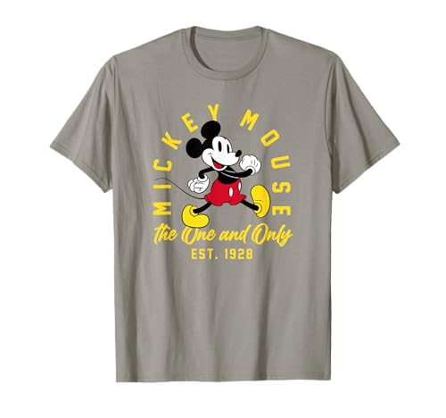 T-shirt Mickey Mouse Disney retro noir de style vintage américain pour le quotidien