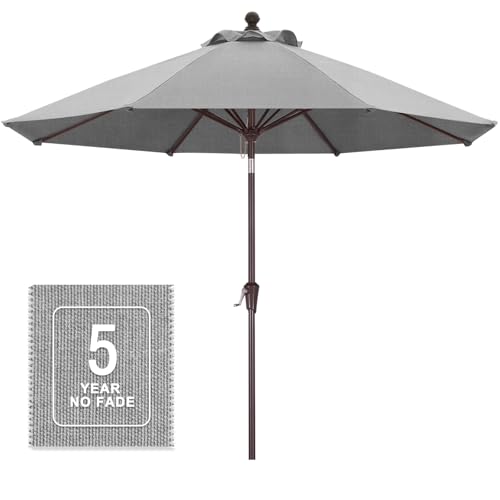 Image of MASTERCANOPY 9ft Olefin 5-Year-Non-Fading Patio Umbrella Light Grey