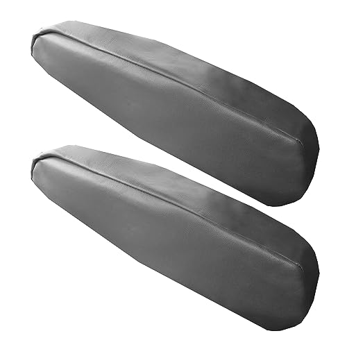 FH Group Premium Faux Leather Armrest Cover Semi-Universal Fit, One Pair, Set of 2 Gray