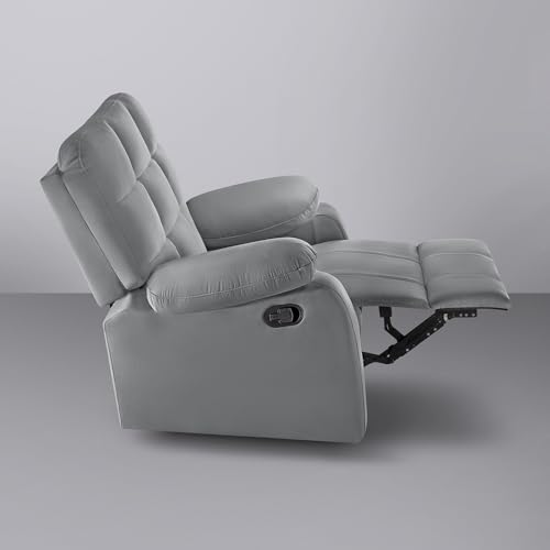 Image of Sleepyhead RX5 Designed by Duroflex - Single Seater Fabric Manual Recliner with Durable Spring Support | Stylish Upholstery | Snug Fit for Luxurious Comfort (Steel Grey)