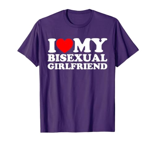 I Love My Bisexual Girlfriend T-Shirt, Men, Purple, 3X-Large