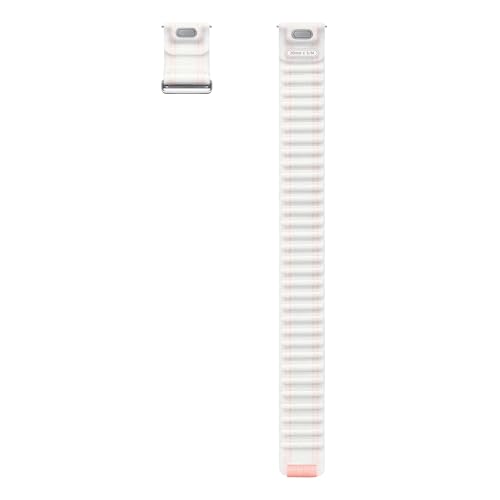 Image of SAMSUNG Galaxy Watch 7, 6, 5, 4 Series Fabric Band, Nylon, Smartwatch Replacement Strap for Men and Women, One Click Attachment, Small /Medium, ET-SVL30SWEGUJ, Pink /White