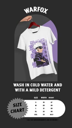 Image of Anime t Shirt for Men - Satoru Gojo Tshirt - Round Neck Jujutsu Kaisen Anime T Shirt for Men & Women (White, Cotton)