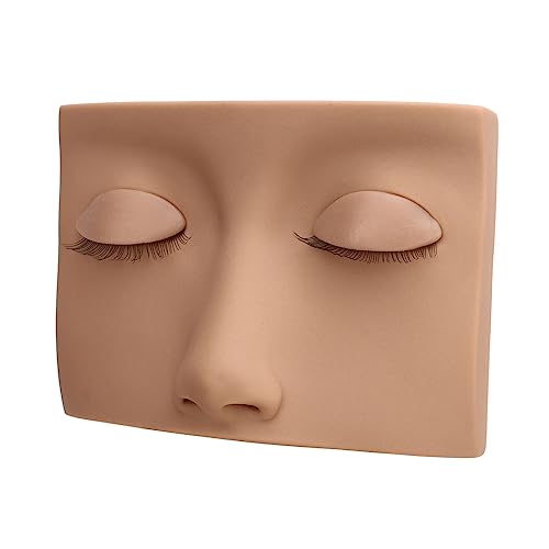 Eyelash Extension Mannequin, 3 works Reusable Eyelash Dummy Eyelid for Salon (Light Brown)