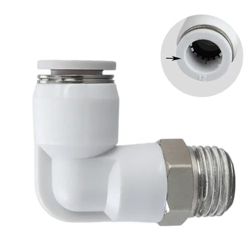 Connecteur pneumatique coudé 12mm fileté M5 pour circuit à air comprimé