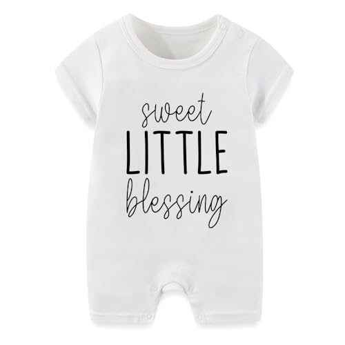 Qixiaccvk Sweet Little Blessing Bodysuit, Surprise Pregnancy Announcement for Grandparents,
