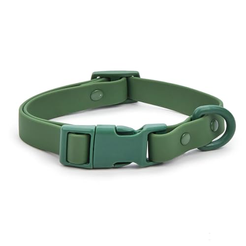 Collar Ajustable para Mascotas con Hebilla de Liberación Rápida Verde Talla S
