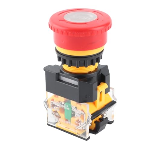 Interrupteur d'Arrêt d'Urgence LA38-11ZS, Bouton Poussoir Champignon Rouge 22mm, AC 220/380V 10A, NO NC