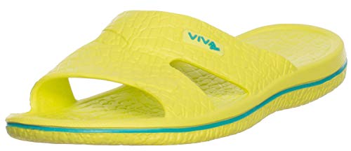 Damen Badeschuh Badeschlappen Badelatschen Strandschuhe , Lemon, 39 EU