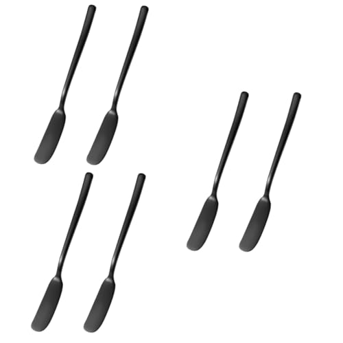 Zerodeko 6piezas Cuchillo Inoxidable Para Untar y De Utensilios De Cocina Para Tartas y Untar Color Negro