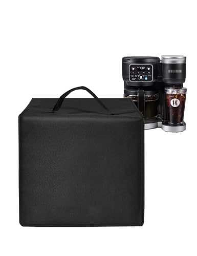 Coffee Brewer Dust Cover Coffee Pot Maker Lid Waterproof Antistatic Nylon Case for Hot Iced Single Serve Pot Maker for Carafe Coffee Maker 72oz (Black)