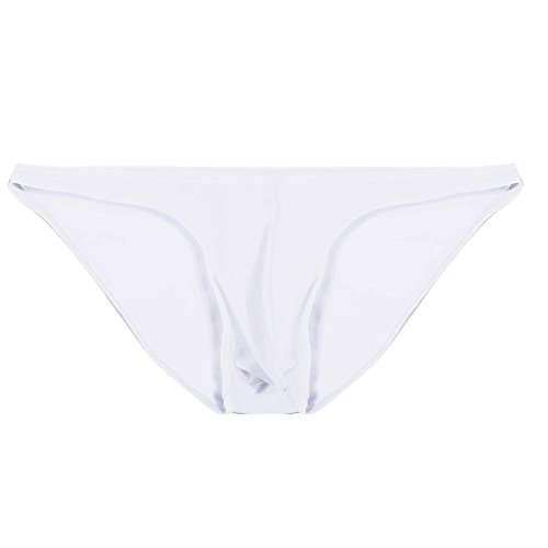 Avidlove Men Brief Breathable Ice Silk Triangle Underpants Solid Boxers Bikinis White, XXL