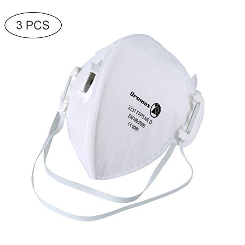 Preisvergleich Produktbild FFP3 Staubschutz Masken,Staubschutzmaske Falten Schutzmaske Hängen Ohr Einzelstück mit Ausatemventil Filter,Grippemaske (3 Stück)
