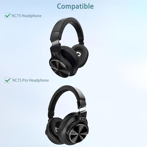 NC75 Pro Ear pads Replacement Compatible with NC75 Pro NC 75 Headphones Earpads Cushion (Protein Leather/Memory Foam) - Image 2