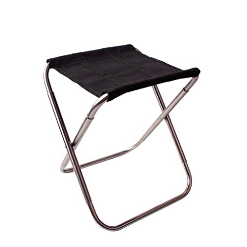 Mini Folding Stool with Carrying Bag Portable Outdoor Stool Lightweight Camping Chair Stool Seat for Garden Picnic Fishing (Silver)