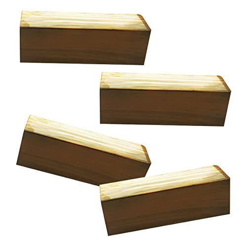 ACUIPP Mid-Century Modern 1-Shaped Solid Woodniture Legs,Bench Legs Sofa Legs Cabinet Legs Coffee Table Legs,for Bookcase Dresser Sideboard,5 Colors,with Accessories,4Pcs/Walnut Colour