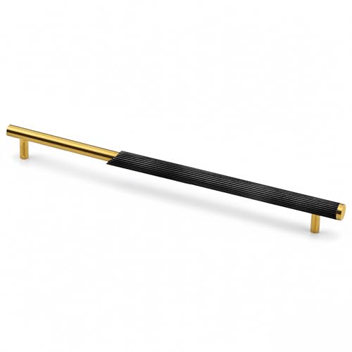 Image of Plantex Stainless Steel & Aluminium Cabinet Handle /288mm Wardrobe Door Handle /Cupboard Pull-Push Handles for Home /Office - Pack of 1 (Black & Gold)