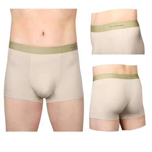 Men's Boxer Briefs, Short Leg Seamless Boxer Briefs, Men's Briefs, Silk Lining Boxer Briefs, 4-Pack2