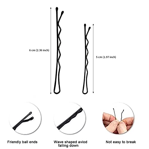 200 Pieces Bobby Pins,Hair Pins for women,Black hair Grips Clip,Wavy Bobby Pins and Straight clip Hair Grips Slides Metal Hair Clips - Image 4