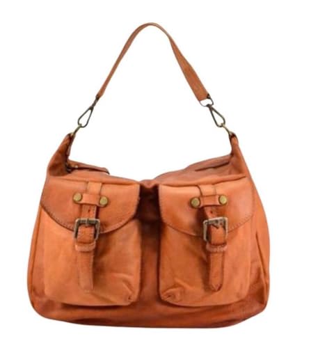 BZNA Bag April Cognac Italy Designer Messenger Damen Handtasche Schultertasche Tasche Leder Shopper Neu