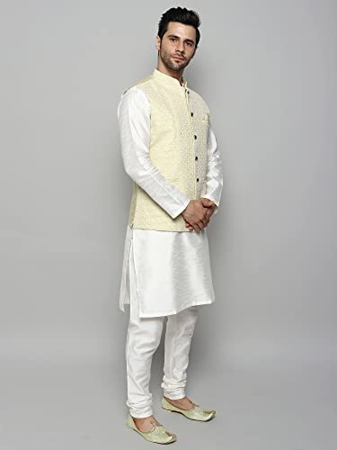 Image of Uri and MacKenzie Men's Silk Blend Kurta Pajama with Designer Ethnic Nehru Jacket /Modi Jacket