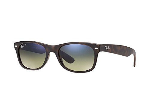 Ray-Ban NEW WAYFARER - MATTE HAVANA Frame BLUE/GREEN POLAR Lenses 52mm Polarized