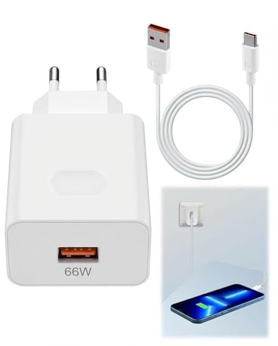 66W SuperVeloce Caricabatterie con Cavo 1.5 m Compatibile con HONOR 90 70 Lite X9b Magic Pad 9 Pad X9 X8 Honor Ma-gic 6 5 4 3 Li-te Pro Ma-gic 6 Lite 90 L-ite 200 L-ite X8a X8b, USB C Alimentazione