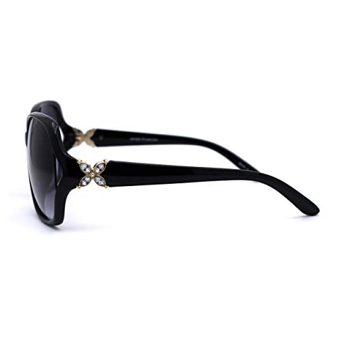 SA106 Womens Rhinestone Flower Petal Hinge Designer Sunglasses3