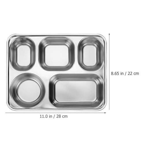 Assiettes compartimentées inox durables et faciles à laver - 3