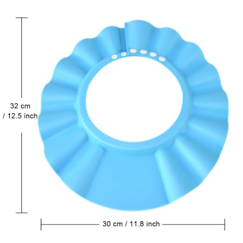 HOOYEE Safe Shampoo Shower Bathing Protection Bath Cap Soft Adjustable Visor Hat for Toddler, Baby, Kids, Children … (Blue)