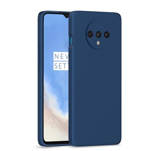 Image of Outlouders Back Cover for OnePlus 7T | Camera Protection | Durable Soft Matte Silicone Bumper Case (Blue)
